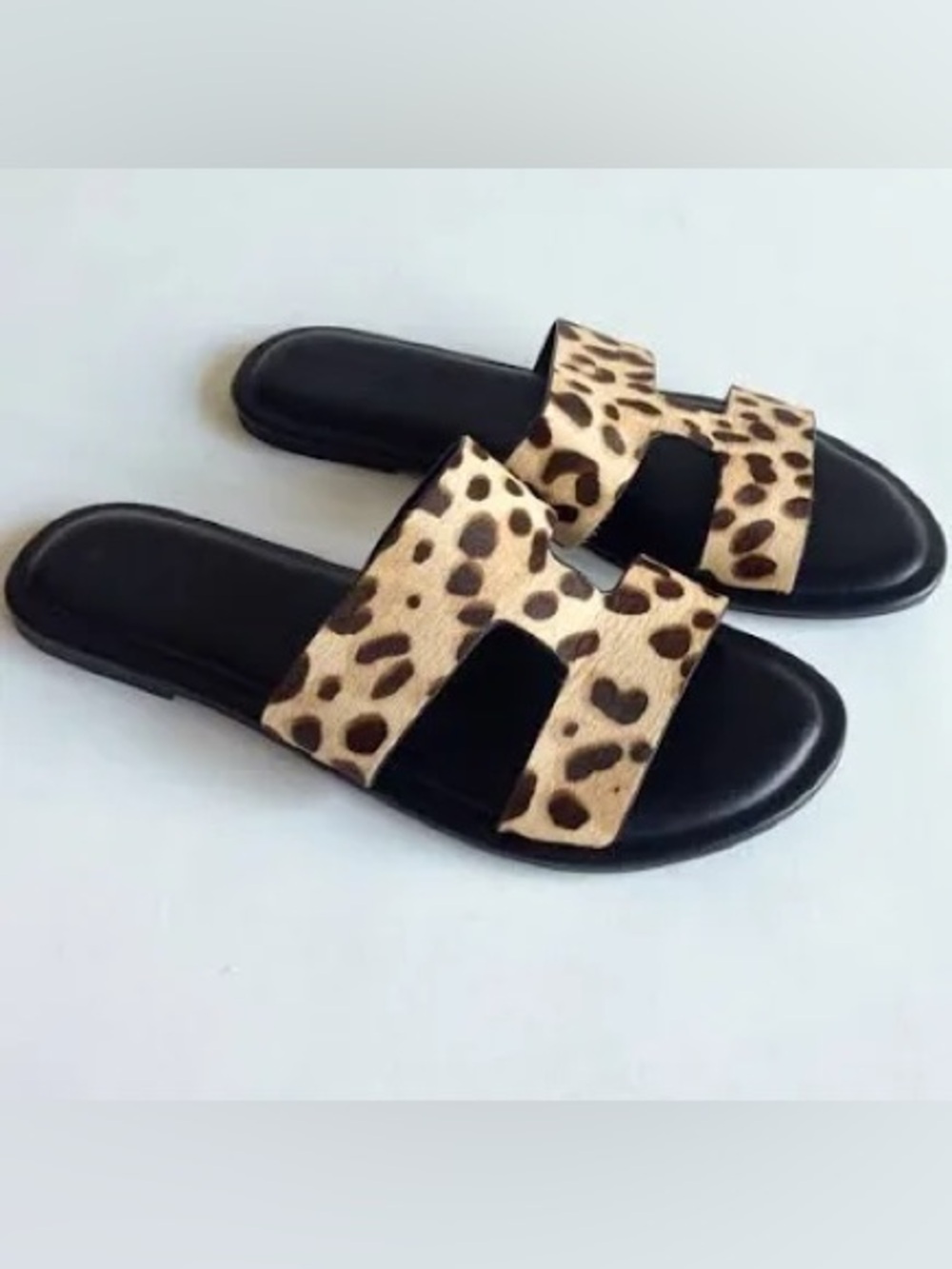 206 COLLECTIVE Leopard Print Slide Sandals - Women